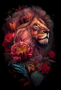 AI generated illustration the lion