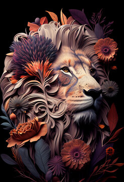AI generated illustration the lion