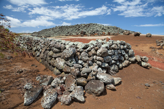 Stone Walls At Upolu Point; Big Island, Hawaii, United States Of America