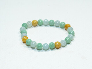 Beautiful jewelry display on white background 