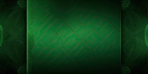 A dark green patterned background