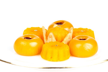 gold egg yolks drops, sergeant pastry crown , Thai dessert