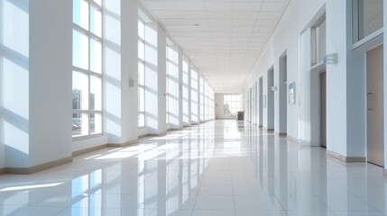 Modern clinic entrance hall contains a spacious, Bright.