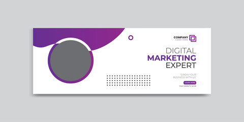 Naklejka premium marketing agency social media cover banner design. corporate business creative social media cover banner post template