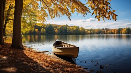 Nature's Pause: An Autumn Day by the Lake