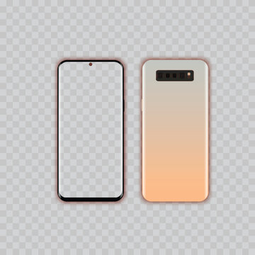 Smartphone back and front sides. Vector