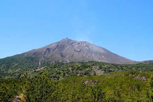Sakurajima View from Arimura Lava Observatory, japan