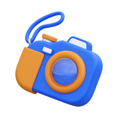 3d blue camera icon