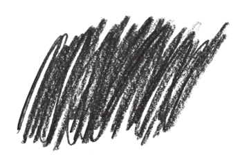black pencil strokes isolated on transparent background