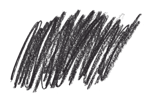 black pencil strokes isolated on transparent background