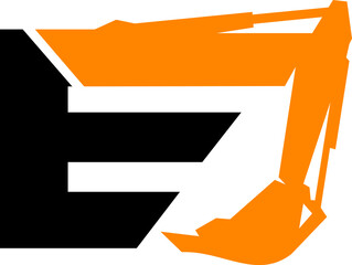 Excavator letter E logo