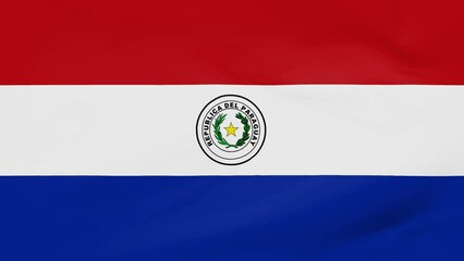 Paraguay flag waving animated background
