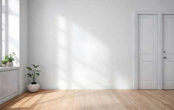 simple room with empty wall copy space ai generated