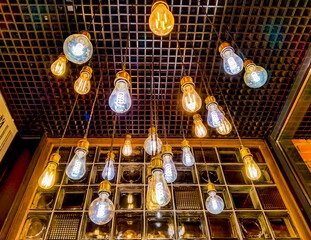 Decorative light bulbs in loft style