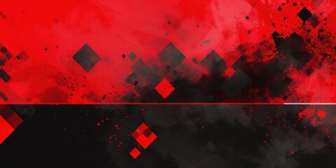 Black and red abstract grunge background with halftone style, Generative AI