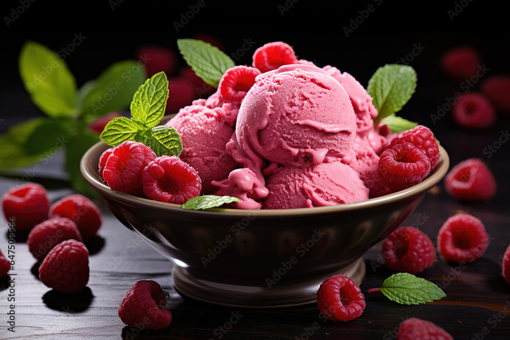 Poster raspberry ice cream