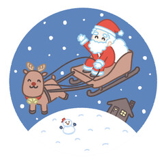 クリスマスのサンタさんとトナカイさん