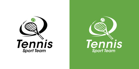 Tennis Logo Template Vector. tennis court logo, tennis ball, tennis racket