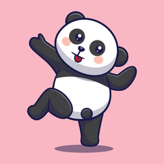 panda cute cartoon vector animal illustration