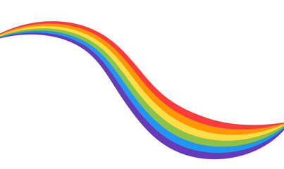 Wavy curve rainbow flat design vector illustration