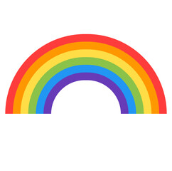 Cartoon colorful rainbow in the sky flat design illustration vector