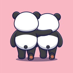panda cute cartoon vector animal illustration