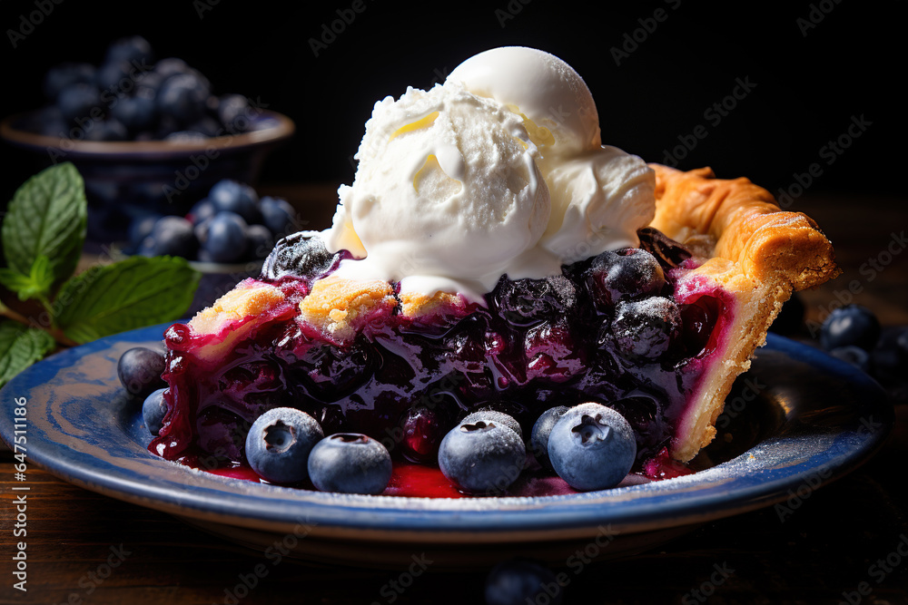 Canvas Prints Slice of blueberry pie 