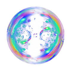 表面が虹色の玉　シャボン玉
