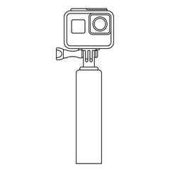 Action Camera Outline Icon Illustration on White Background