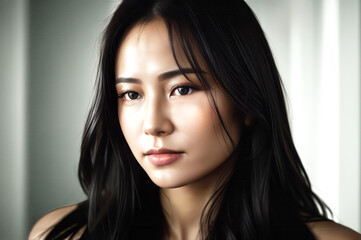 Obraz premium 日本人女性のポートレート AI画像