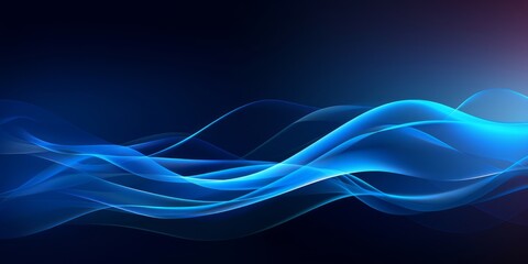 Abstract blue background with flowing lines. Dynamic waves. illustration, Generative AI