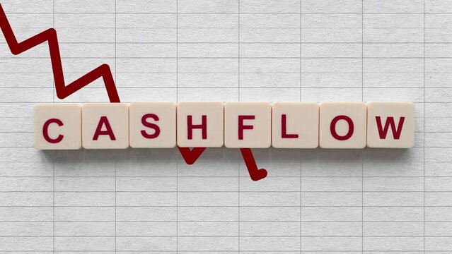 Negative cashflow, scrabble blocks, animation