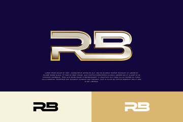 RB Initial Modern Luxury Logo Template for Business