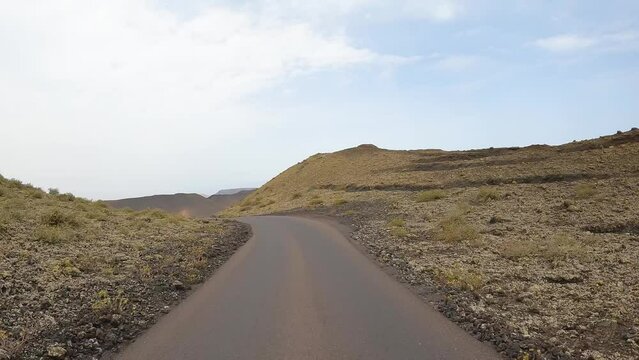 timanfaya, images from the road, volcanic natural park of Lanzarote