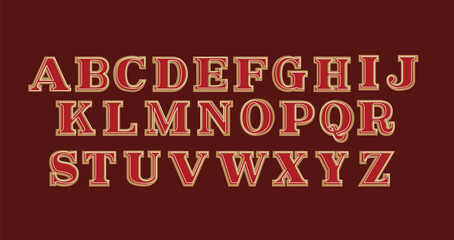 Retro font, alphabet letters font