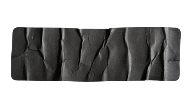 Wavy long black paper label sticker