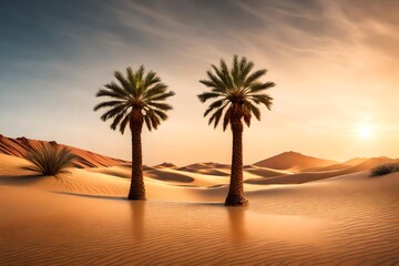 palm tree on sunset