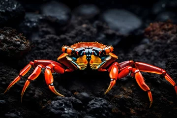 Foto op Canvas crab on a black background © qaiser