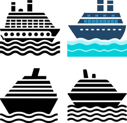 Fototapeta na wymiar set of cruise ship icon vector