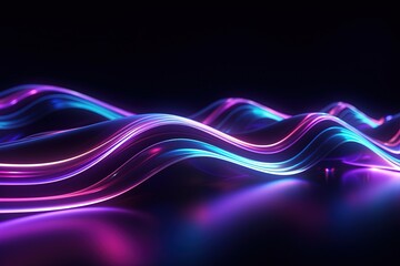 abstract futuristic background with pink blue glowing neon moving high speed wave lines and bokeh lights. Data transfer concept Fantastic wallpaper