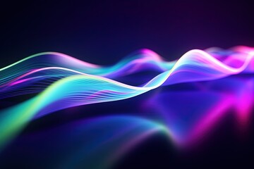 Naklejka premium abstract futuristic background with pink blue glowing neon moving high speed wave lines and bokeh lights. Data transfer concept Fantastic wallpaper