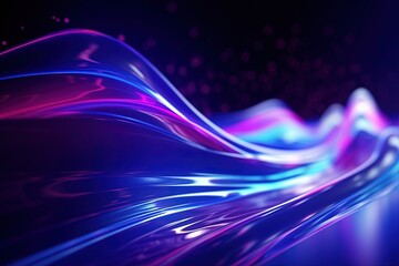 Fototapeta premium abstract futuristic background with pink blue glowing neon moving high speed wave lines and bokeh lights. Data transfer concept Fantastic wallpaper