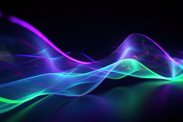 Naklejka premium abstract futuristic background with pink blue glowing neon moving high speed wave lines and bokeh lights. Data transfer concept Fantastic wallpaper