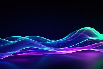 Naklejka premium abstract futuristic background with pink blue glowing neon moving high speed wave lines and bokeh lights. Data transfer concept Fantastic wallpaper