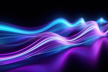 Fototapeta premium abstract futuristic background with pink blue glowing neon moving high speed wave lines and bokeh lights. Data transfer concept Fantastic wallpaper