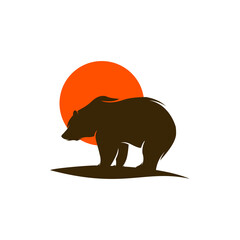 Bear Vector Logo Design Illustration