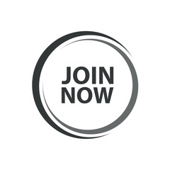 join now sign on white background	