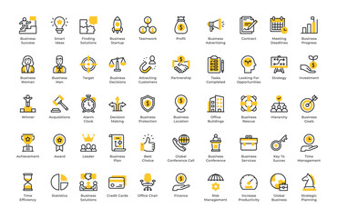 Line Business Icons. Editable Stroke