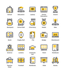 Line School & Education Icons. Editable Stroke
