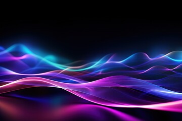 Fototapeta premium abstract futuristic background with pink blue glowing neon moving high speed wave lines and bokeh lights. Data transfer concept Fantastic wallpaper